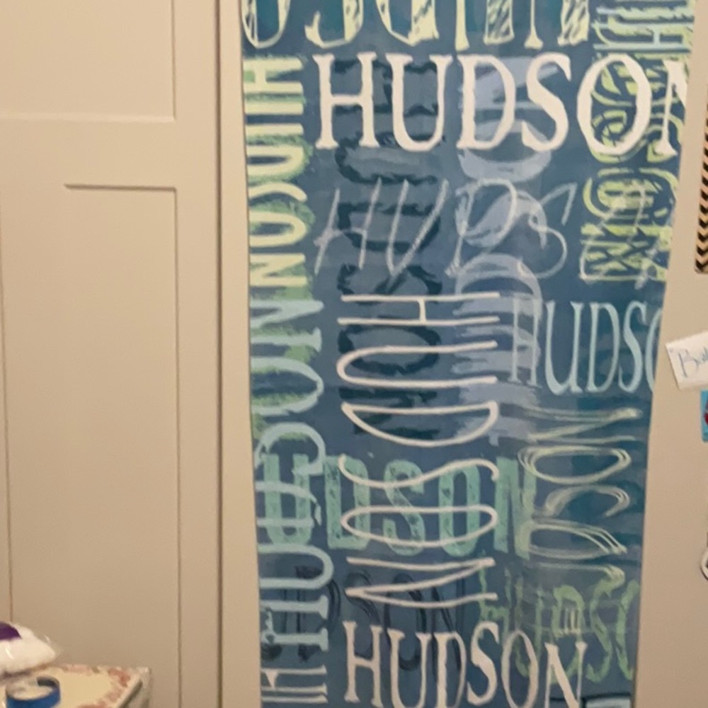 Blue and Green HUDSON Personalized Beach Towel